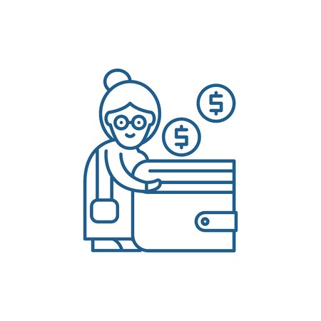 450x450 Pension Contribution Line Concept Icon Pension Contribution Flat