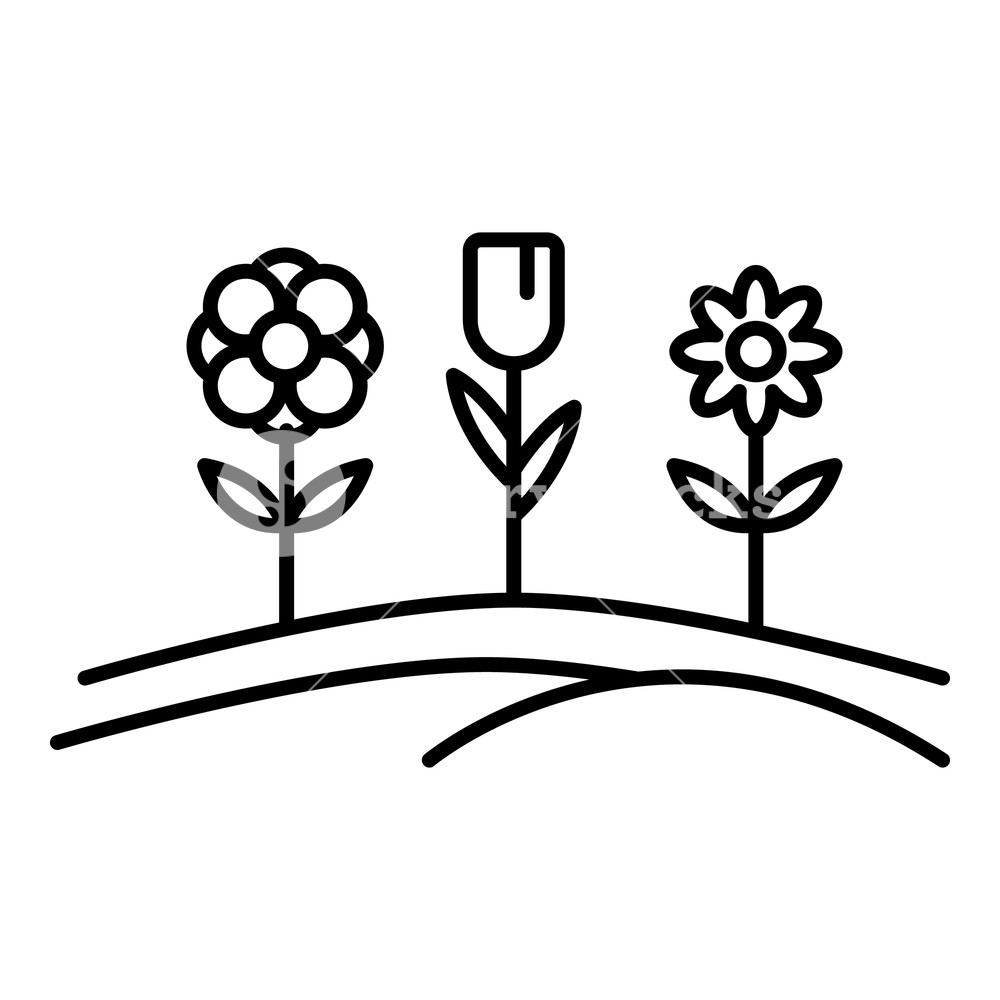 1000x1000 Pension Flower Garden Icon Outline Pension Flower Garden Vector