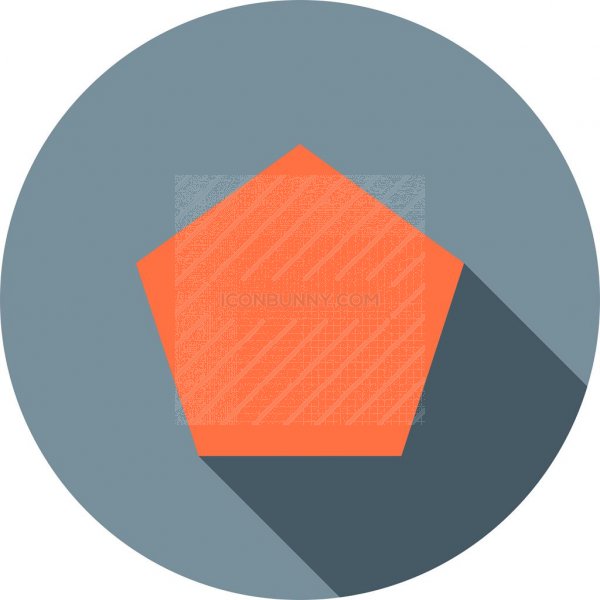600x600 Pentagon Flat Shadowed Icon