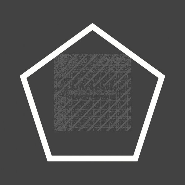 600x600 Pentagon Line Inverted Icon