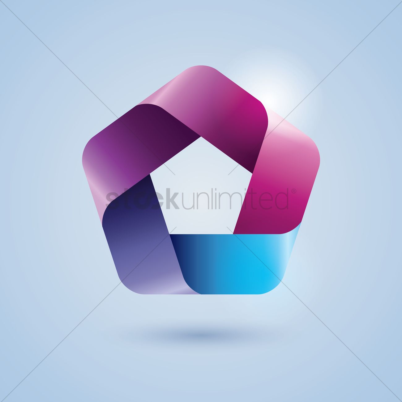 1300x1300 Pentagon Ribbon Icon Vector Image