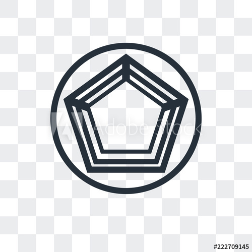 500x500 Pentagon Icon Isolated On Transparent Background Modern