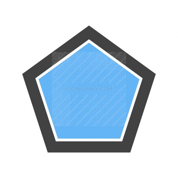 600x600 Pentagon Blue Black Icon
