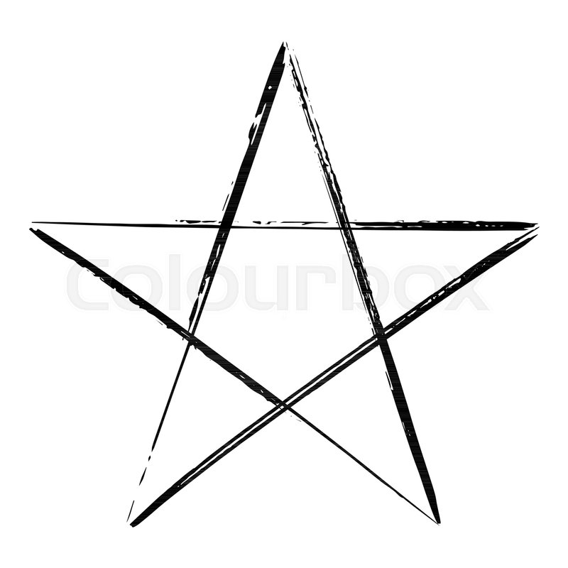 800x800 Pentagram Icon, Brush Drawing Magic Stock Vector Colourbox