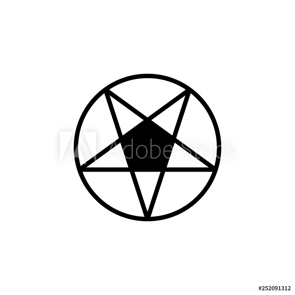 1000x1000 Pentagram Icon Vector Foto, Poster, Wandbilder Bei Europosters