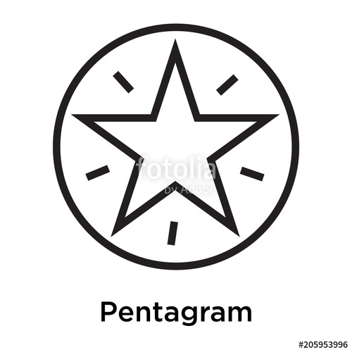 500x500 Pentagram Icon Vector Sign And Symbol Isolated On White Background