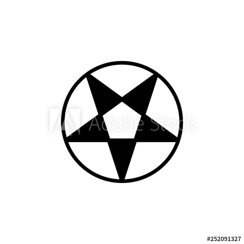 500x500 Pentagram Icon Vector Pentagram Vector Design Sign Design Flat