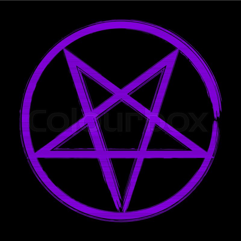 800x800 Reversed Pentagram Icon, Brush Drawing Stock Vector Colourbox