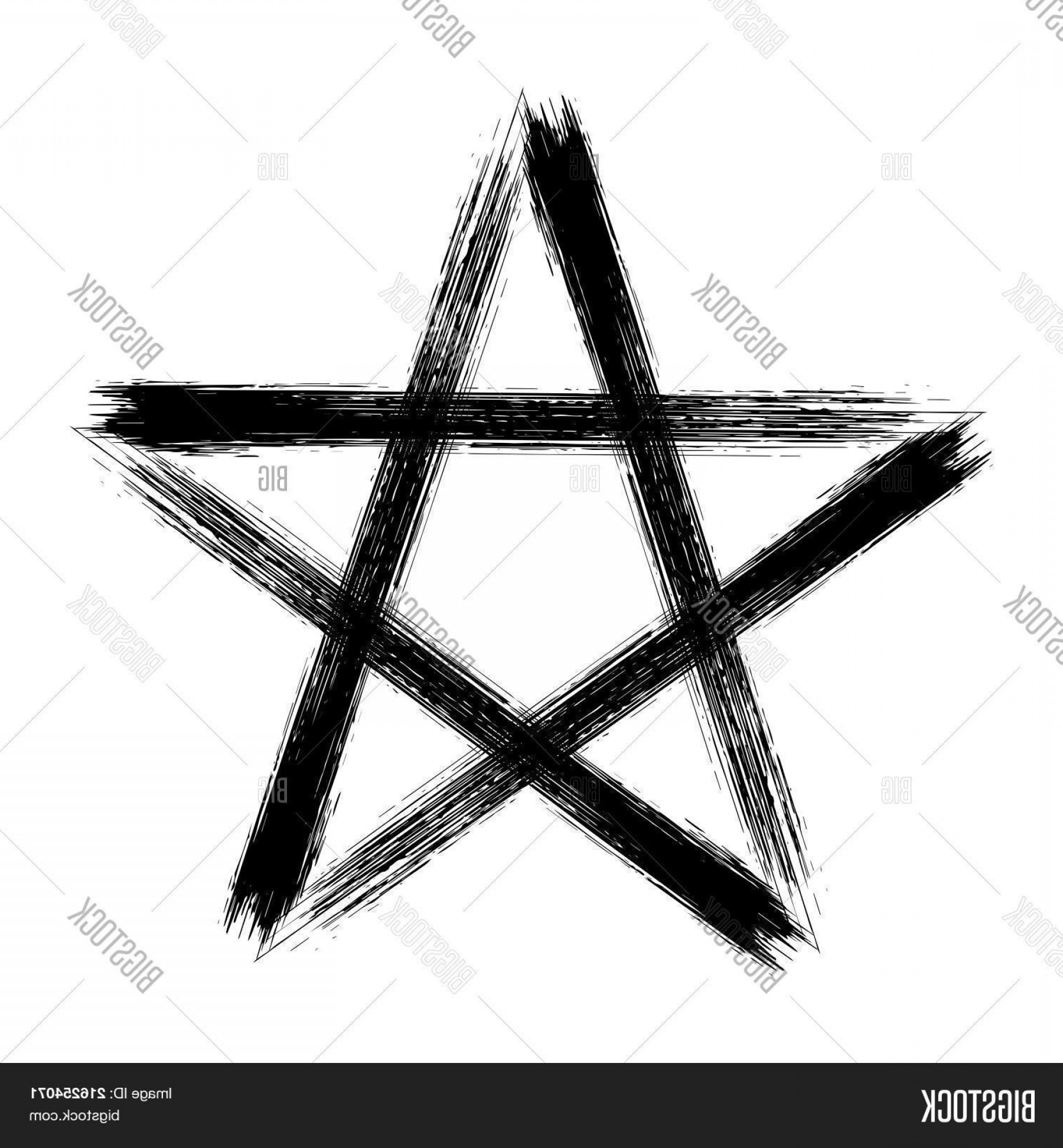 1800x1944 Stock Vector Pentagram Icon Brush Drawing Magic Occult Star Symbol