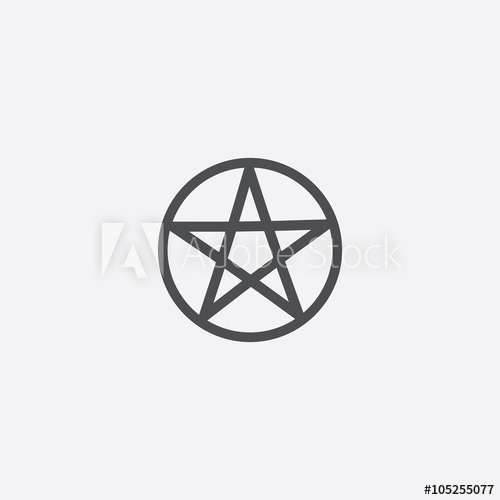 500x500 Pentagram Icon On White Background