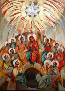 250x350 Pentecost Icon Sacred Pentecost, Holy Ghost, Christian Art