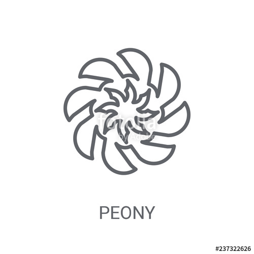 500x500 Peony Icon Trendy Peony Logo Concept On White Background