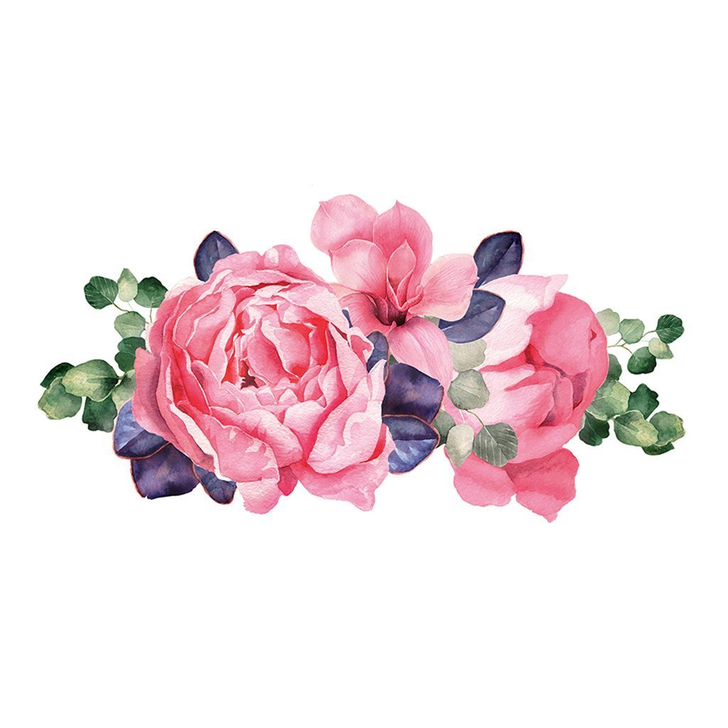 1024x1024 Large Watercolor Peony Tattoo Icon