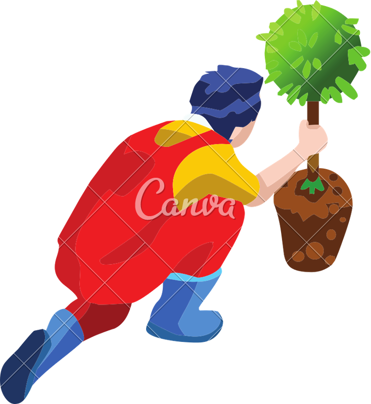 734x800 Isometric Farmer Man People Symbol Icon Vector Set