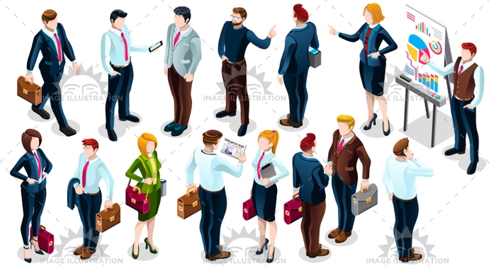 690x376 Isometric People Business Deal Icon Set Vector Illustration
