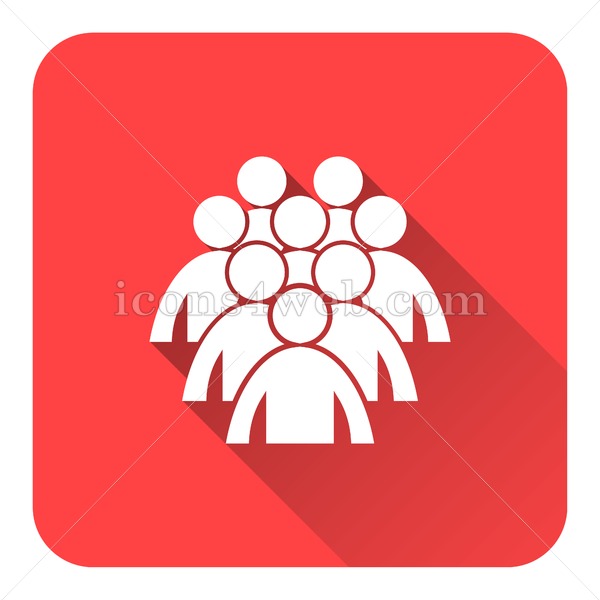 600x600 Group Of People Flat Icon With Long Shadow Vector