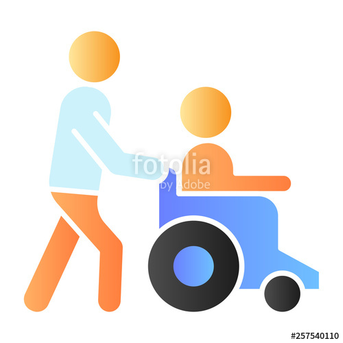 500x500 Disability People Help Flat Icon Man On Wheelchair Color Icons
