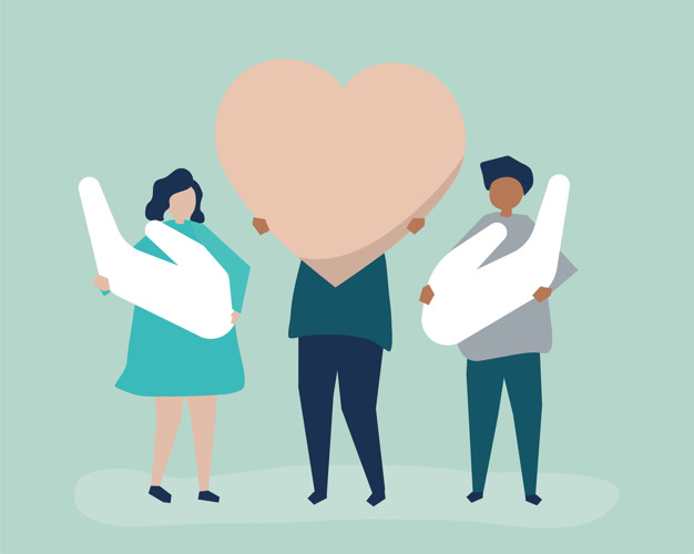 626x500 People Holding Heart And Hand Icons Vector Free Download