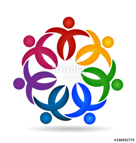 475x500 Teamwork Group Of People Holding Hands Icon Stock Image