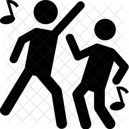 256x256 Dancing People Icon Of Glyph Style