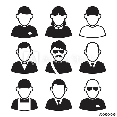 500x500 Icons Avatars Black And White People Icons