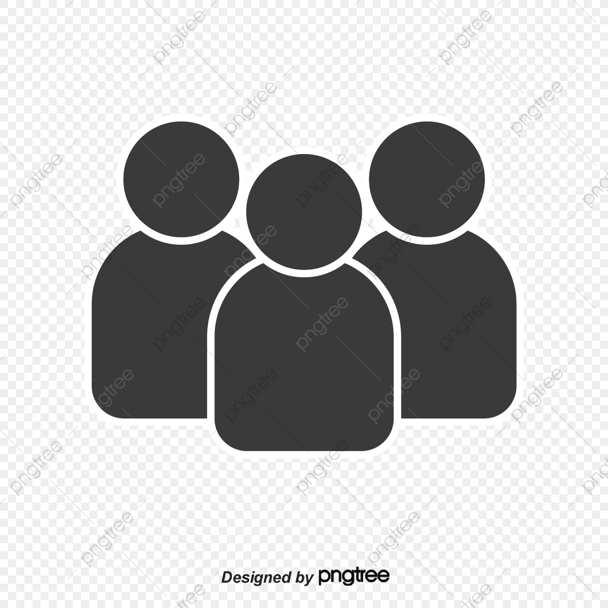 1200x1200 Simple Black And White Three Person Icon, Three People, People