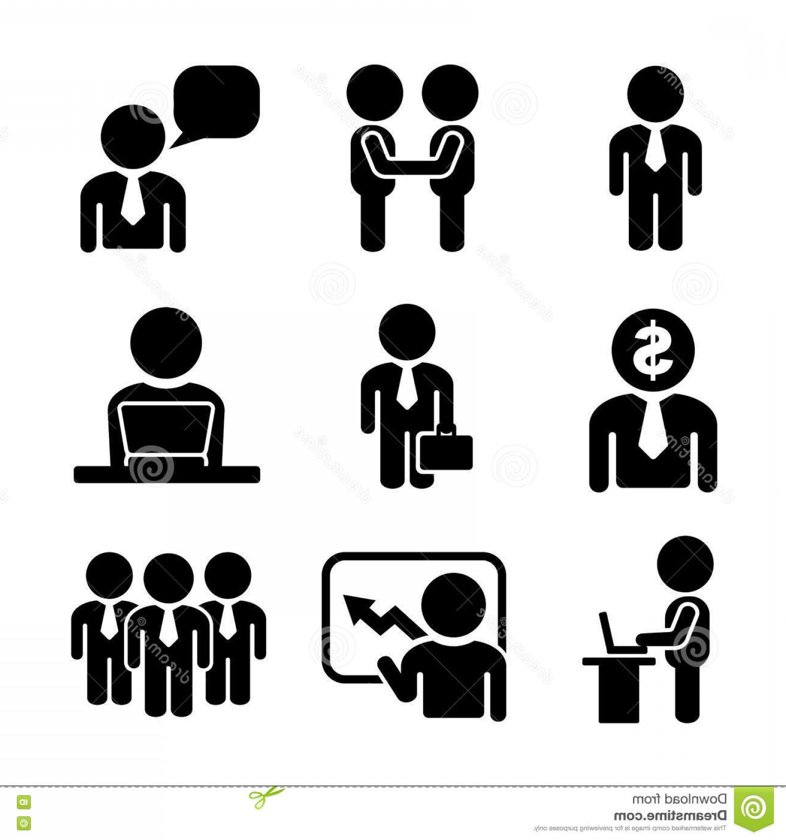 1560x1668 Stock Illustration Business Office People Icon Set White