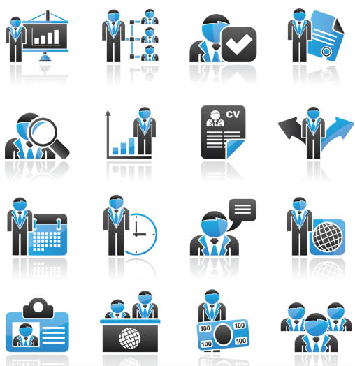 508x524 Blue Business People Icons Vector Free Download