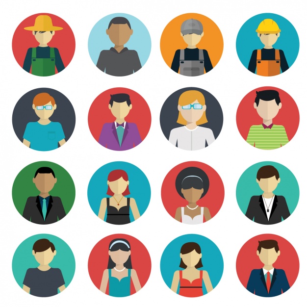 626x626 People Icons Collection Vector Free Download