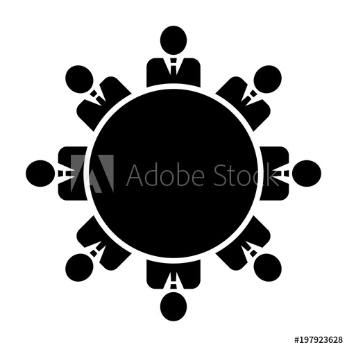 500x500 People Around The Table Icon Round Table Meeting Icon Vector