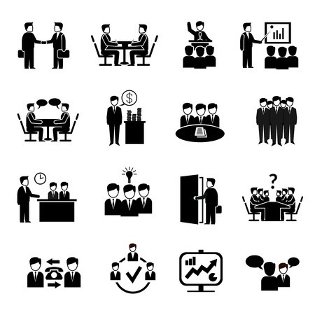 450x450 Vector Of Meeting Icons Set