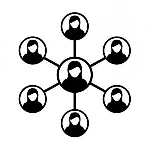 300x300 People Network Social Connection Icon Male Group Vector Studiogrfx