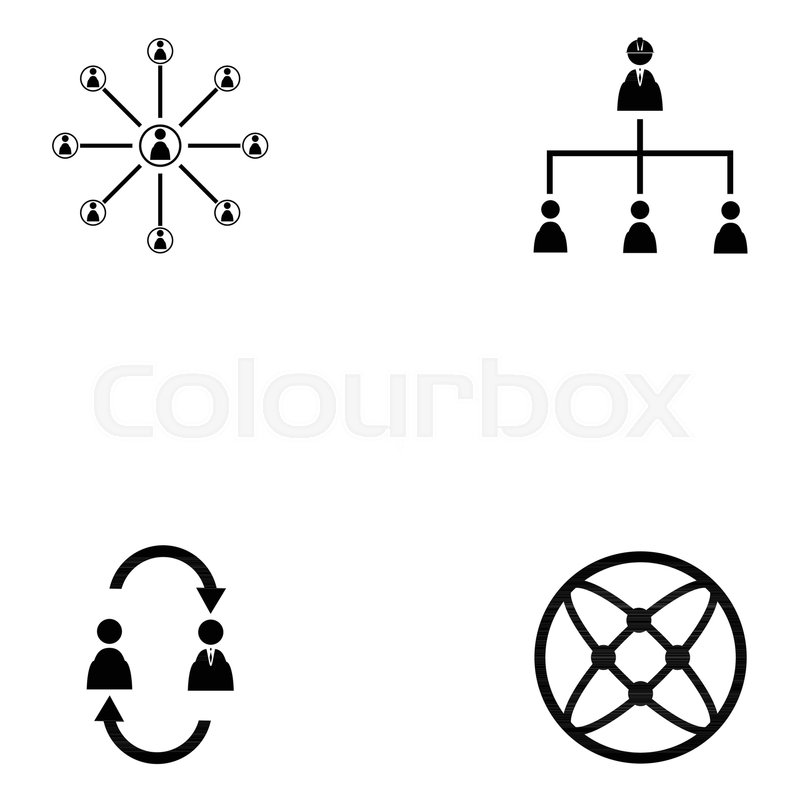 800x800 People Network Icon Set Stock Vector Colourbox