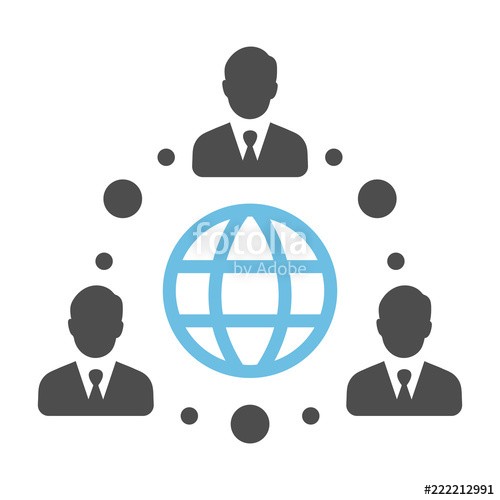 500x500 Simple, Abstract People Networking Icon Isolated On White Stock