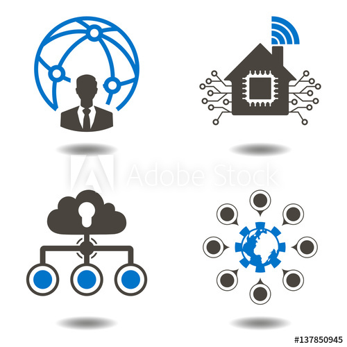 500x500 Social Media Network Icons Set, People Network Icon Data Analytic