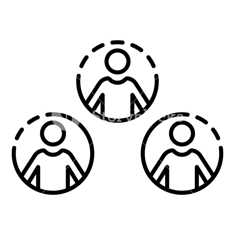 1000x1000 Social People Network Icon Outline Social People Network Vector