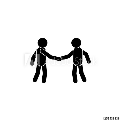 500x500 Two People Shaking Hands Icon Simple Glyph, Flat Vector Of People