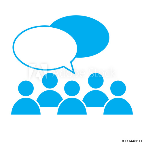 500x500 People Talking Icon On White Background Discuss Icon