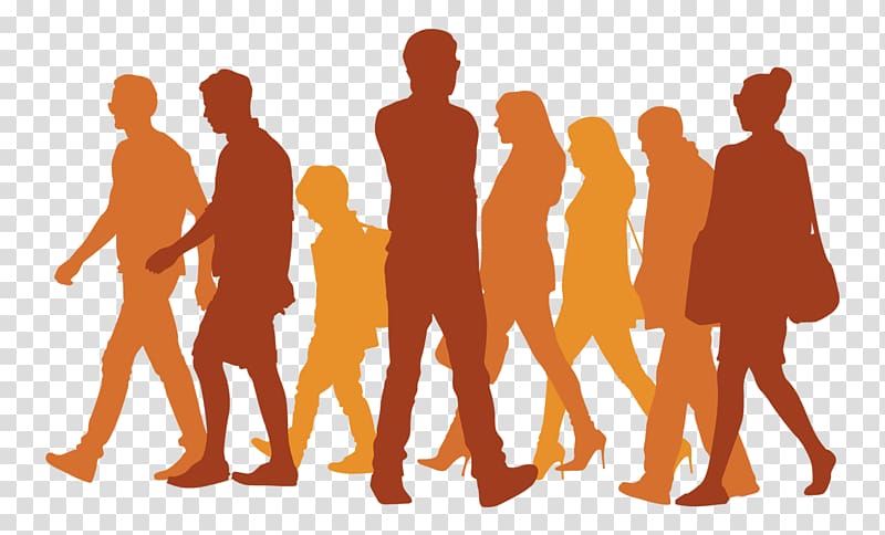 800x484 Group Of People Walking Illustration, Silhouette Walking Icon
