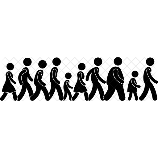 512x512 People Walking Icon Of Glyph Style
