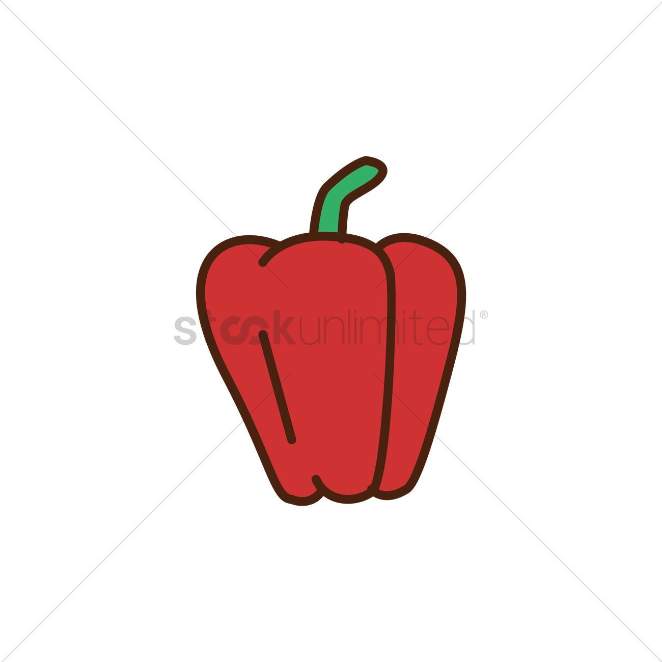 1300x1300 Red Bell Pepper Icon Vector Image