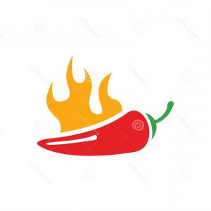 300x300 Stock Illustration Vector Red Chilli Pepper Icon Yellow Fire