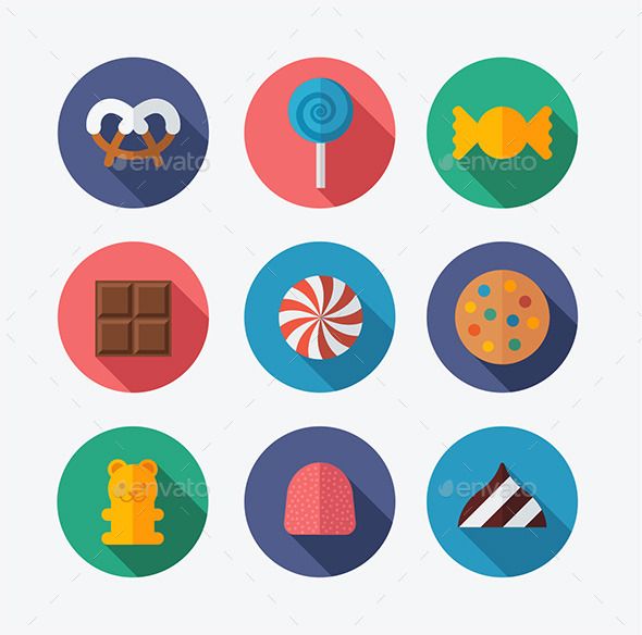 590x584 Crisp And Clean Set Of Candy Icons Including Peppermint, Lollipop