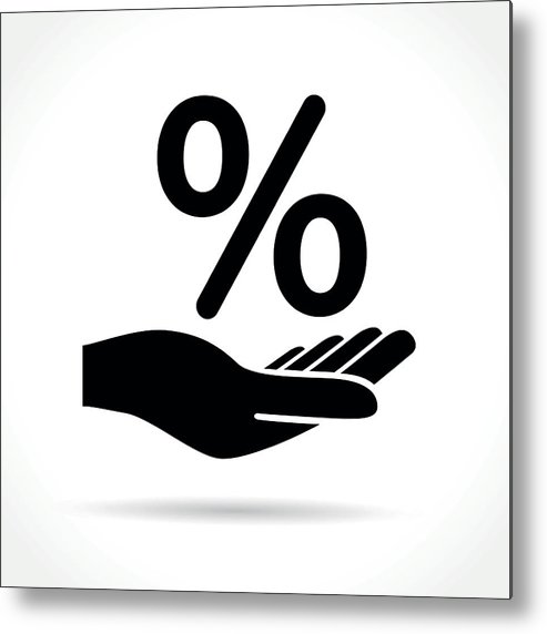 493x572 Hand And Percentage Icon Metal Print