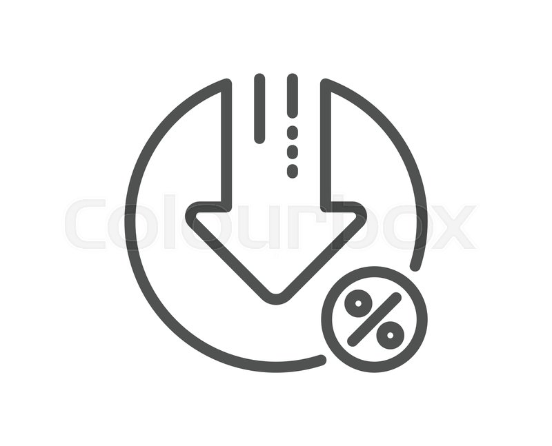 800x647 Loan Percent Decrease Line Icon Stock Vector Colourbox