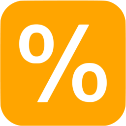 256x256 Orange Percentage Icon