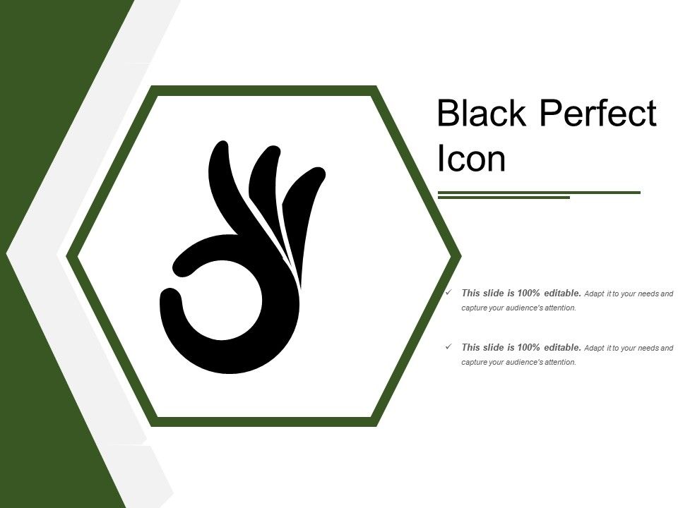 960x720 Black Perfect Icon Template Presentation Sample Of Ppt