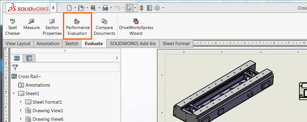1000x400 Solidworks Drawing Performance Evaluation Tool