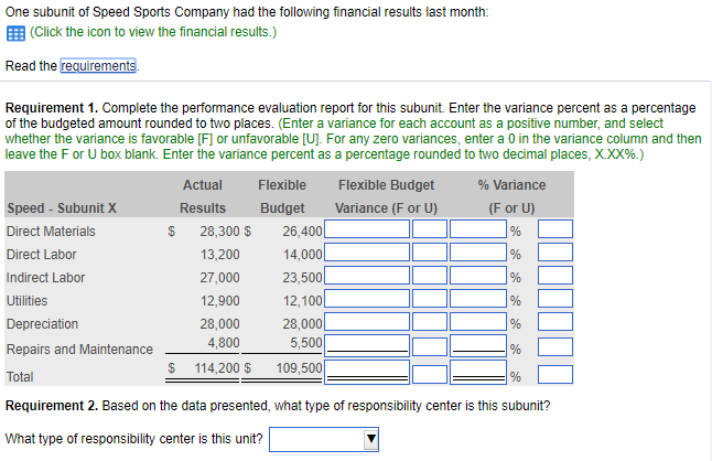 646x418 Solved One Subunit Of Speed Sports Company Had The Follow