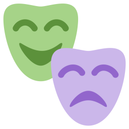 256x256 Performing, Arts, Play, Skit, Drama, Face Emoji Icon Of Flat Style